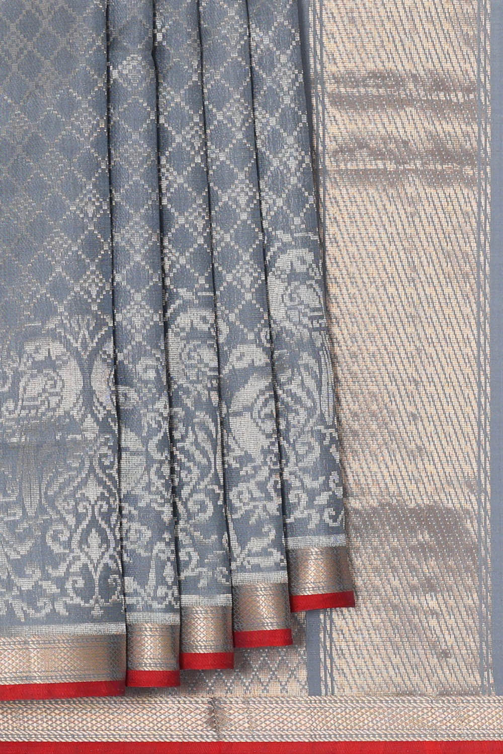 Image of Kanchipattu Grey Brocade Saree